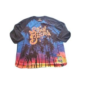 Vital Wear Mens 3xl Slowbucks Money Keep Up T-Shirt Colorful Print  Palms Trees
